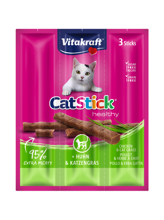 VITAKRAFT Kabanosy Cat Stick z kurczakiem i trawą dla kota 18g
