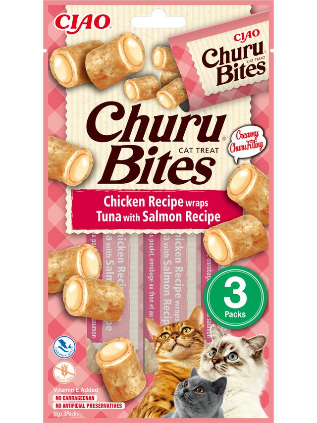 INABA  Churu Bites dla kota o smaku kurczaka, tuńczyka i łososia 3x10g