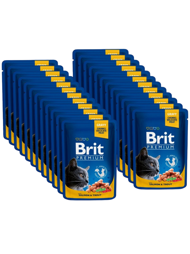 BRIT Cat ŁOSOŚ i PSTRĄG 24x100g