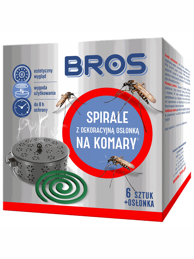 BROS - Spirale na komary z dekoracyjną osłonką 6szt.