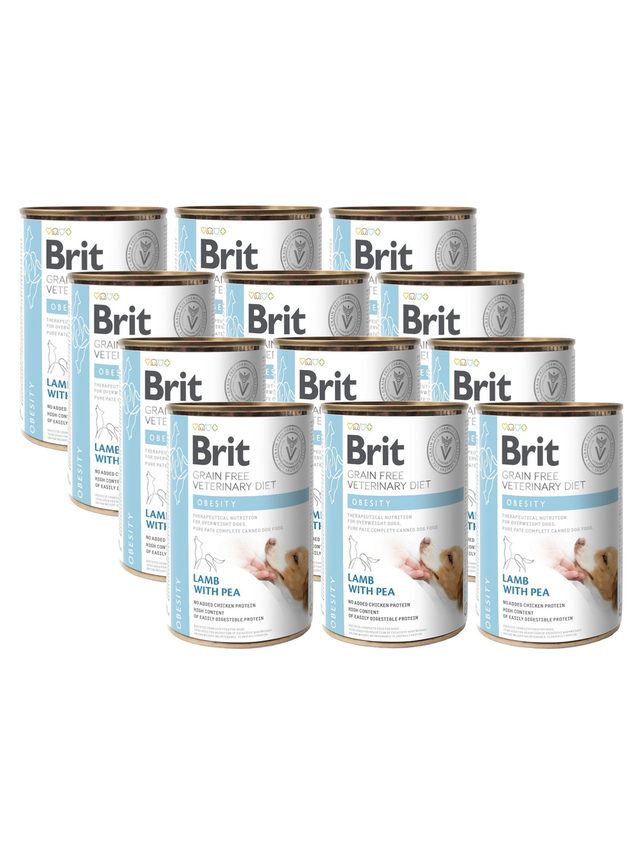 BRIT GF Veterinary Diets Dog Obesity 12x400g - karma mokra dla psa