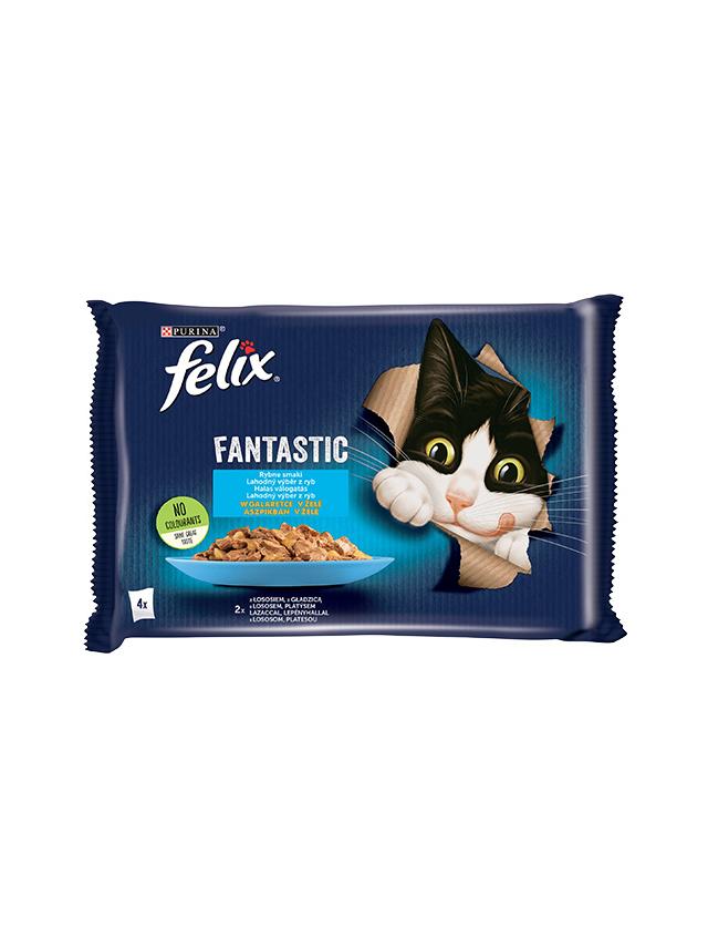 FELIX Rybne Smaki w galaretce z łososiem i gładzicą  4x85g