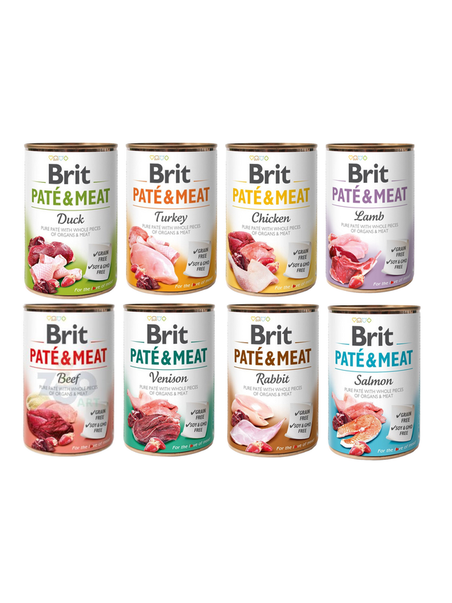 BRIT PATE & MEAT Mix  8x400g 8 Smaków