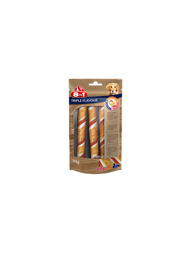 8in1 Przysmak TRIPLE FLAVOUR rolls - mięsna rolada 113g