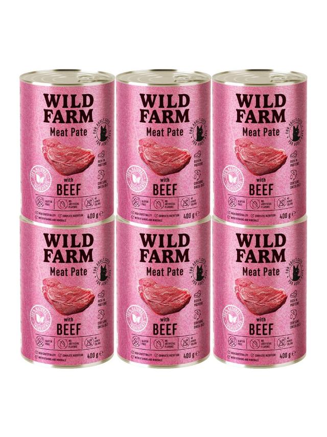 WILD FARM Pate with Beef 6x400g - bezglutenowa karma dla kota