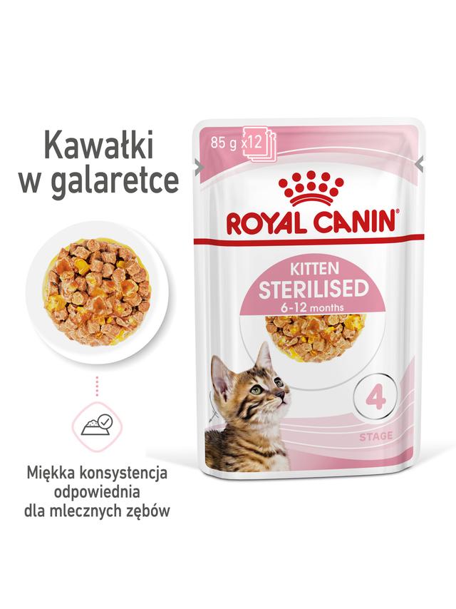 ROYAL CANIN Kitten Sterilised 12x85g karma mokra w galaretce dla kociąt do 12 miesiąca życia, sterylizowanych
