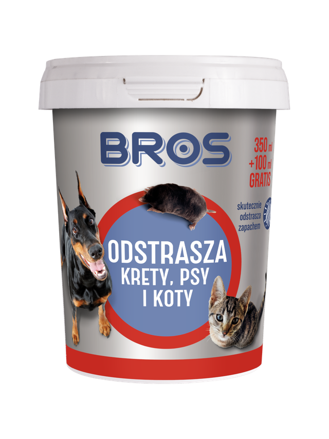 Bros Proszek odstrasza krety, psy i koty  450ml