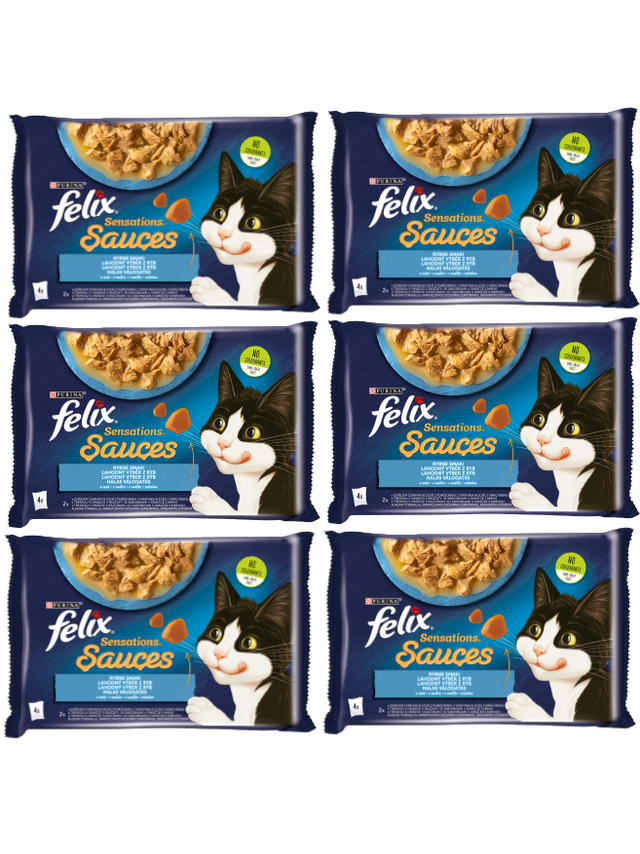 FELIX Sensations Sauces Karma dla kotów rybne smaki w sosie 12x(4x85g)