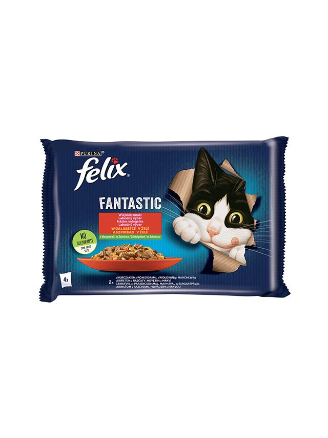 FELIX Fantastic w galaretce z kurczakiem i wołowiną 4x85g