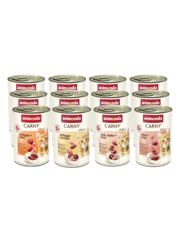 ANIMONDA Cat Carny Kitten mix 4 smaków 12x400g