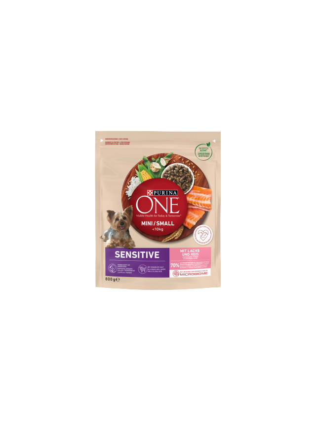 PURINA ONE Mini/Small Sensitive Łosoś, ryż - sucha karma dla psa - 800 g