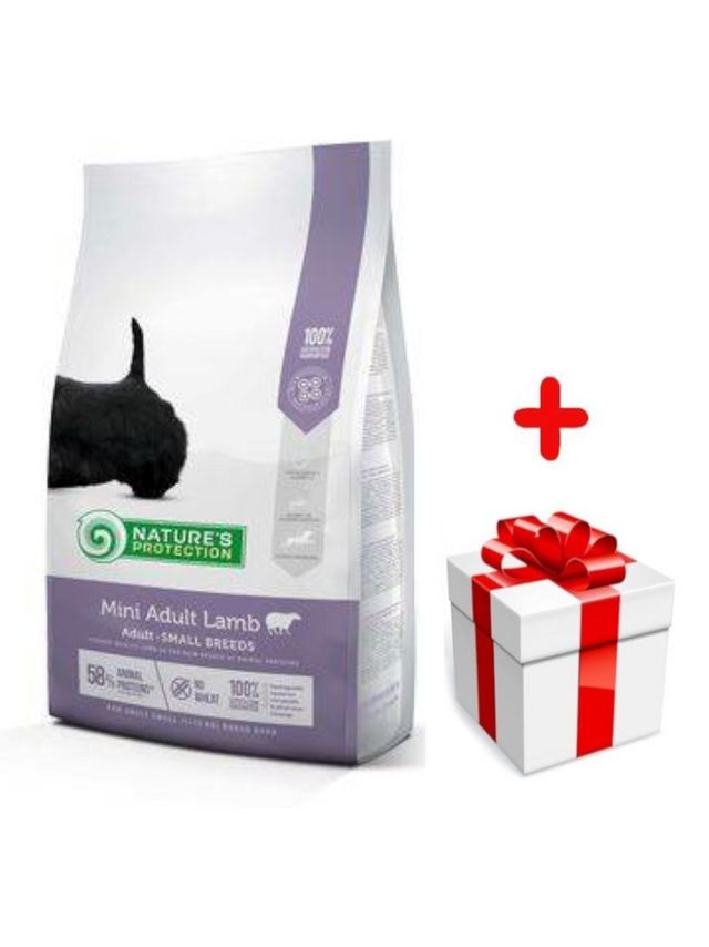 NATURES PROTECTION Mini Adult Lamb 2kg + niespodzianka dla psa GRATIS!