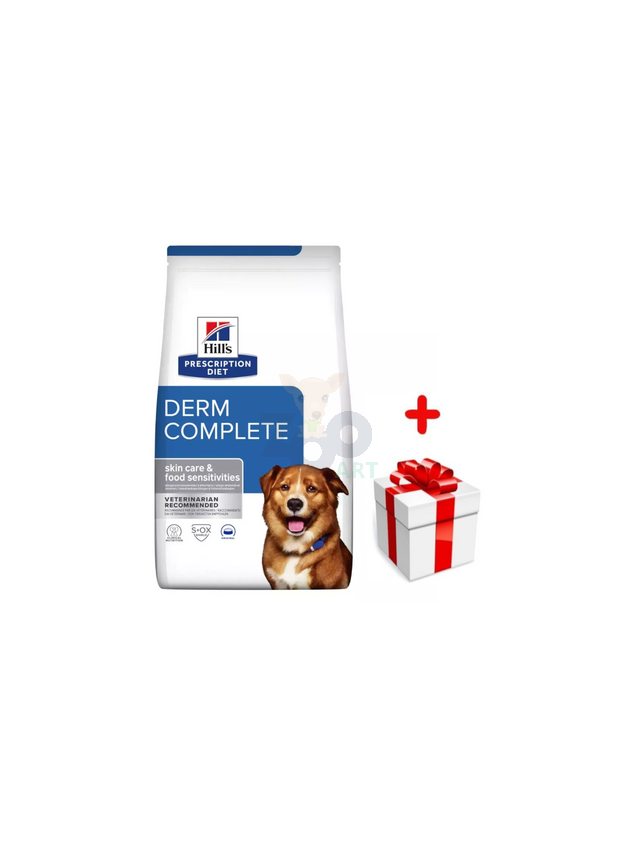 HILL'S PD Prescription Diet Canine Derm Complete 1,5kg + niespodzianka dla psa GRATIS!