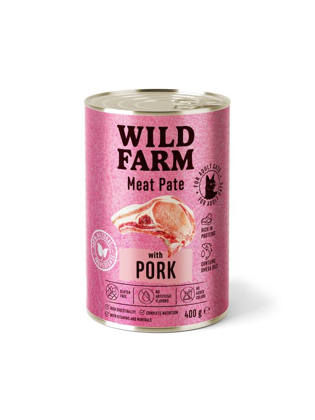 WILD FARM Pate with Pork 400g - bezglutenowa karma dla kota