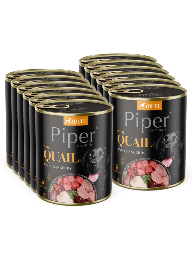 DOLINA NOTECI Piper dla psa z przepiórką i żurawiną 12x800g