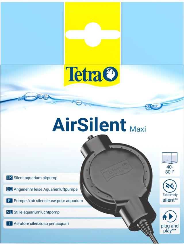TETRA AirSilent Maxi, ultra cicha pompa powietrzna do akwarium 40 - 80 l