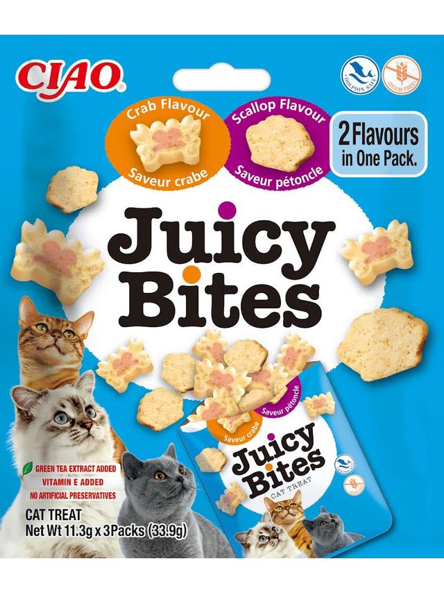 INABA Ciao Juicy Bites-Przegrzebek i Krab 3x11,3g