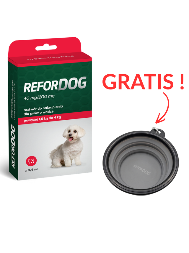 Refordog dla psów 1–5 kg 3 pipety x 0,4ml + MISKA GRATIS !