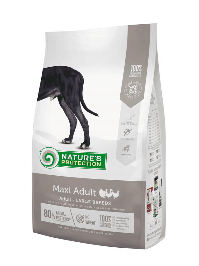 NATURES PROTECTION Maxi Adult 4kg//Opakowanie uszkodzone (4404,4415) !!!