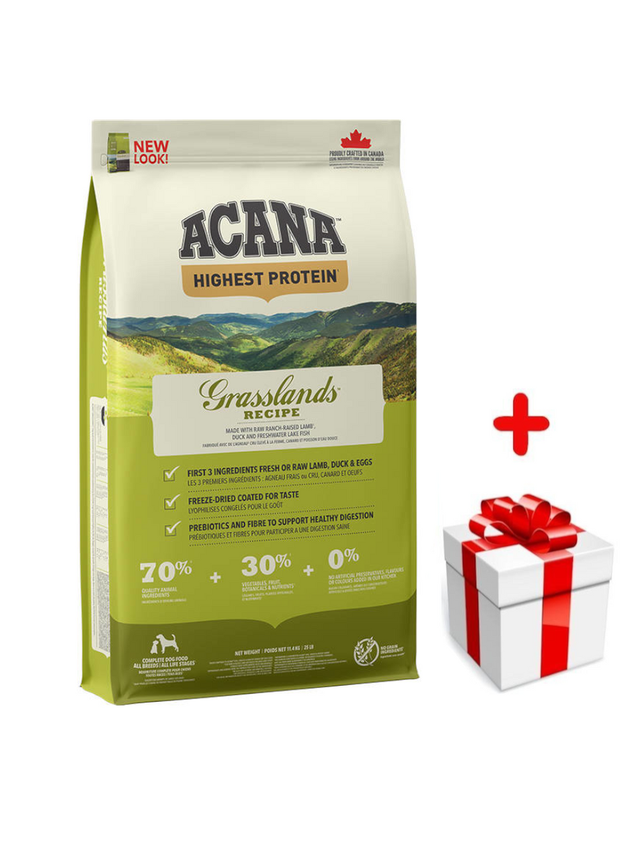 ACANA Grasslands Dog 11,4kg + niespodzianka dla psa GRATIS!