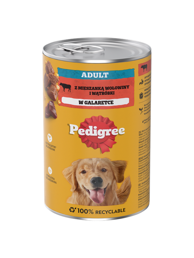 PEDIGREE Adult puszka 1200g - mokra karma pełnoporcjowa dla dorosłych psów, z wołowiną w galaretce