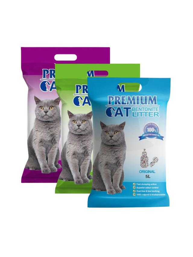 Premium Cat Żwirek Bentonitowy Zbrylający - Mix 3x5L