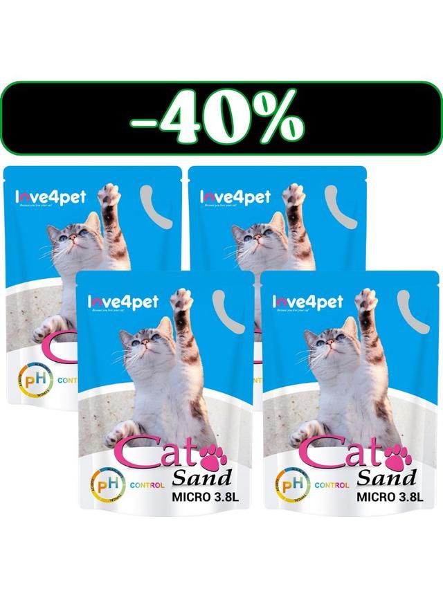 Żwirek Silikonowy dla Kota Cat Sand Micro - PH Control 4x3,8l ( Zmienia kolor, aby sprawdzić wczesne oznaki choroby)