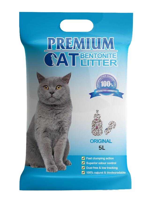 Premium Cat Żwirek Bentonitowy Zbrylający - Naturalny dla kota 5L
