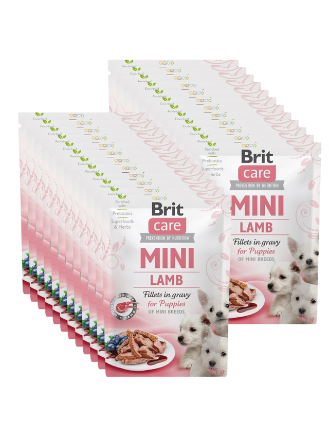 BRIT CARE Mini Lamb fillets in gravy  for puppy 24x85g