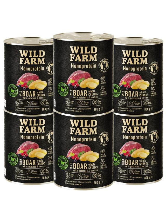WILD FARM Monoprotein Wild Boar 6x800g hipoalergiczna karma dla psa
