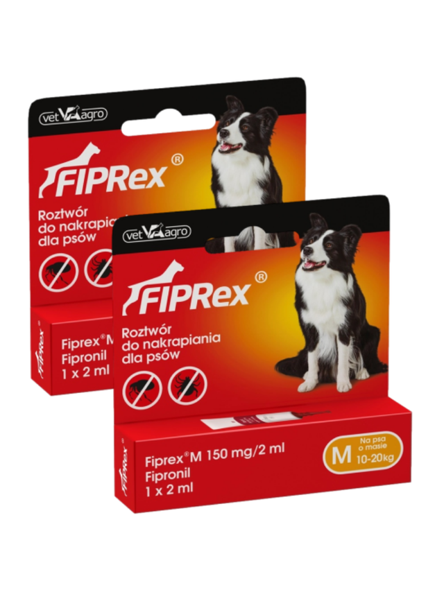 Fiprex M, 150 mg/2ml, roztwór do nakrapiania dla psów (2szt)