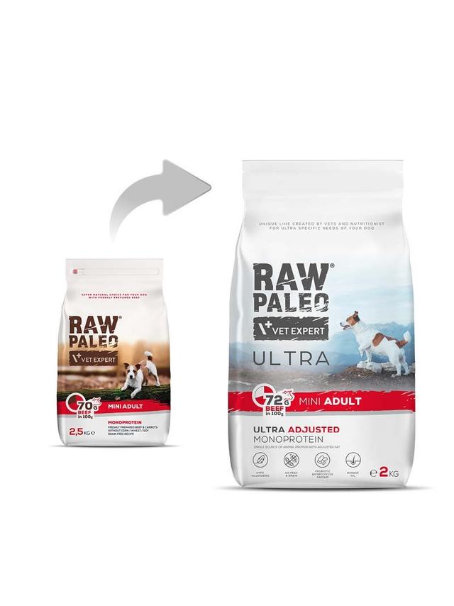 Vetexpert Raw Paleo Ultra Beef Adult Mini 2kg /Opakowanie uszkodzone (7471) !!!