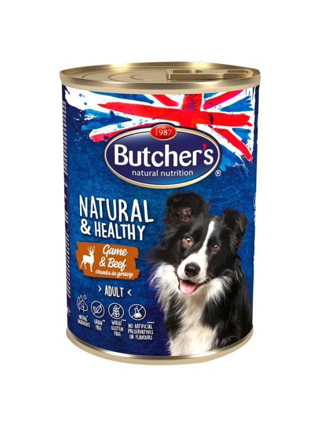 BUTCHER'S Natural & Healthy Karma dla psa z dziczyzną i wołowiną kawałki w sosie 400g
