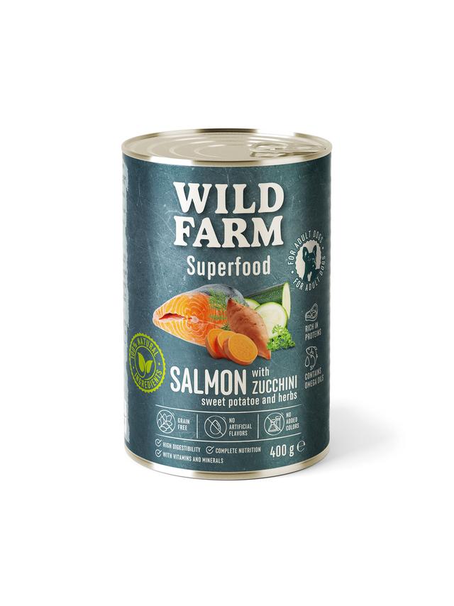 WILD FARM Superfood Salmon 400g bezzbożowa karma dla psa