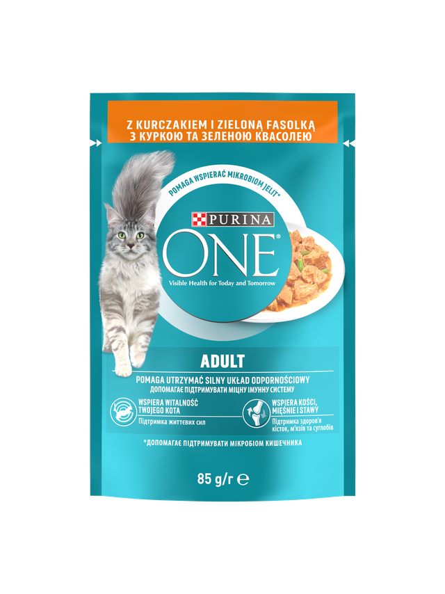 Purina One Adult Karma dla kotów z kurczakiem i zieloną fasolką 85 g
