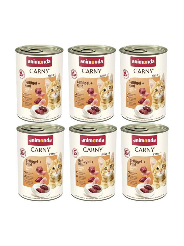 ANIMONDA Cat Carny Kitten smak: wołowina, drób 6x400g