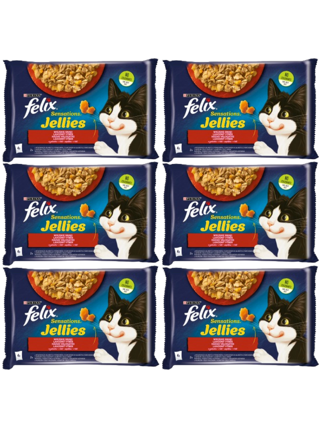 FELIX Sensations Jellies Karma dla kotów wiejskie smaki w galaretce 12x(4x85g)