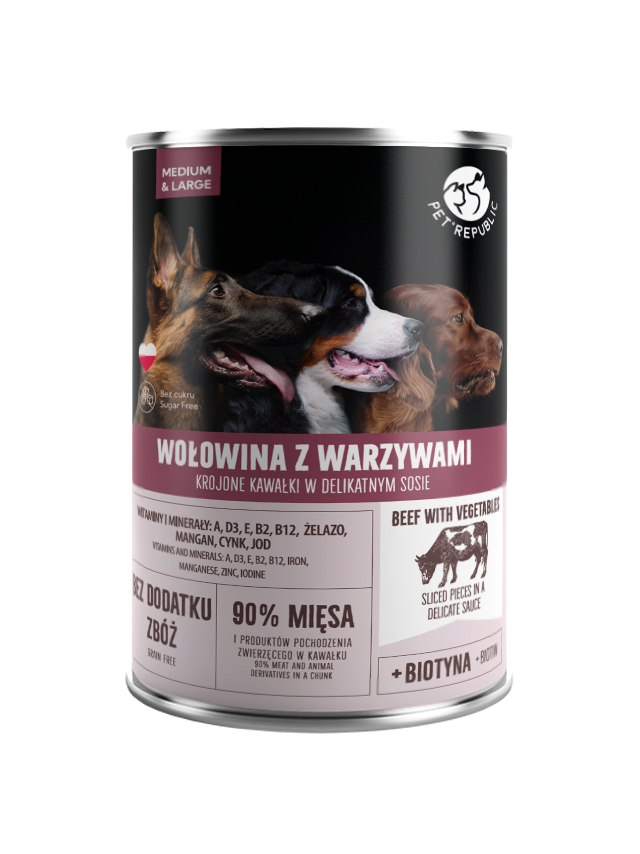 PetRepublic kawałki w sosie z wołowiną i warzywami 1250g