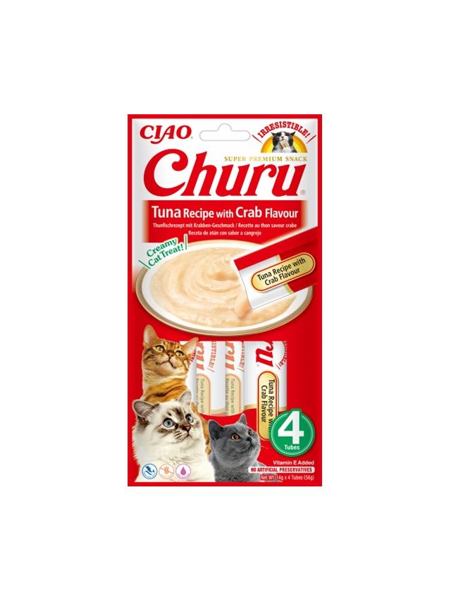 INABA  Churu przysmak dla kota o smaku tuńczyka i kraba 4x14g