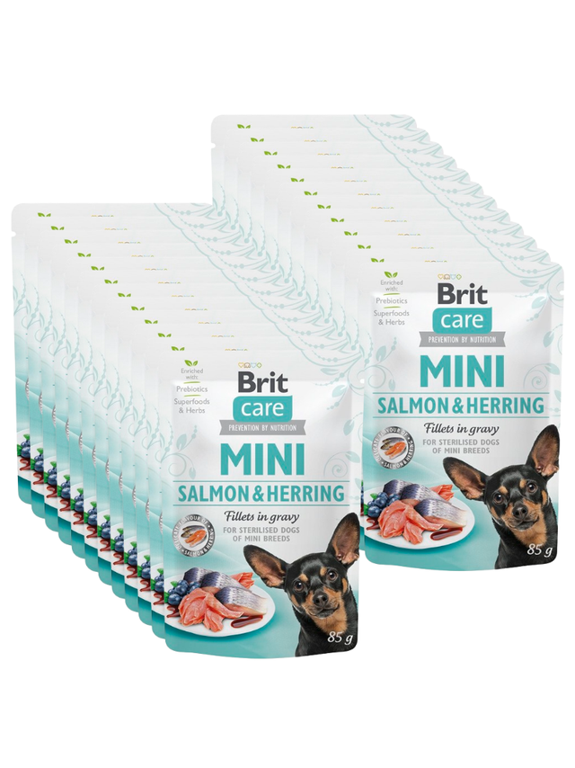 Brit Care Mini Salmon & Herring fillets in gravy 24x85g