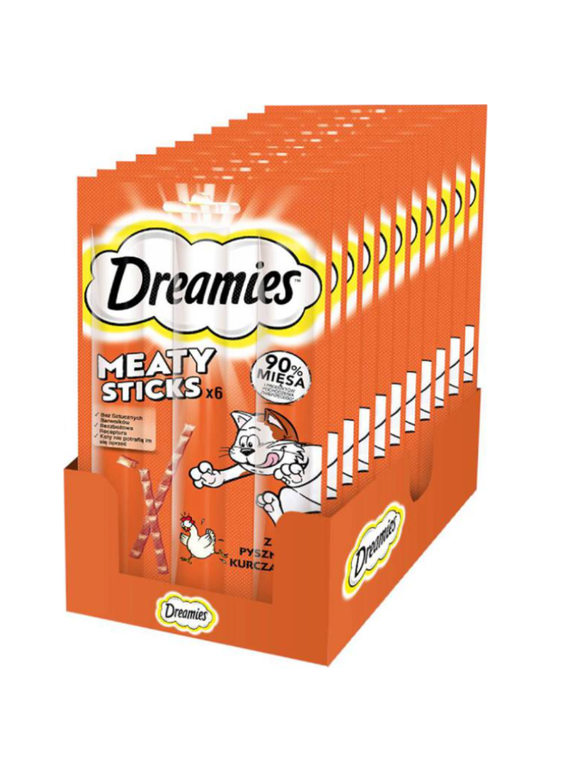 DREAMIES 14x30g – karma uzupełniająca dla dorosłych kotów, z pysznym kurczakiem
