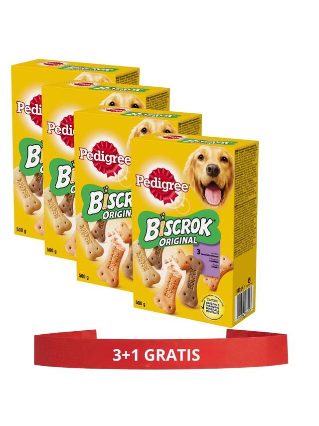PEDIGREE® Biscrok™ Multi Mix 4x500 g – karma uzupełniająca dla dorosłych psów, o smaku kurczaka, wołowiny i jagnięciny