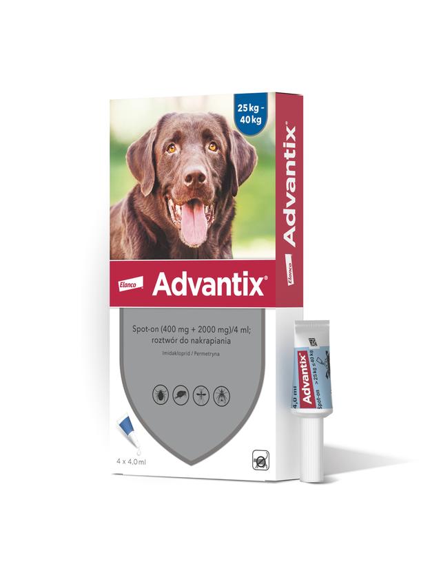 Advantix - dla psów 25-40kg (4 pipety x 4ml)