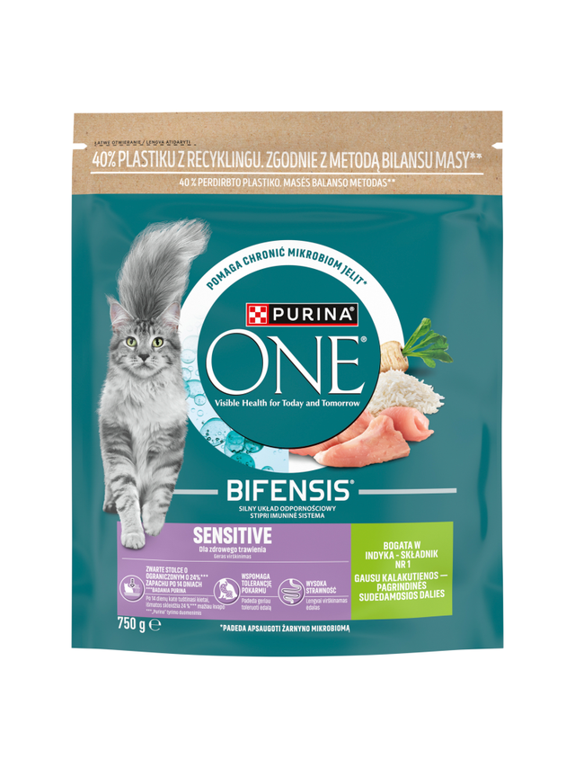 Purina One Cat Sensitive Karma z indykiem dla kota 750g