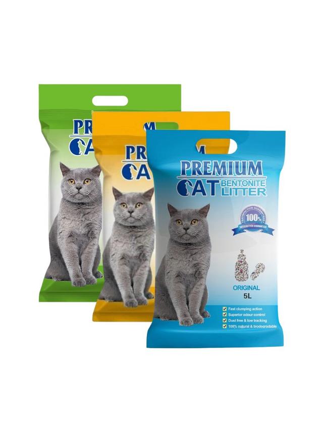Premium Cat Żwirek Bentonitowy Zbrylający - Mix 3x5L