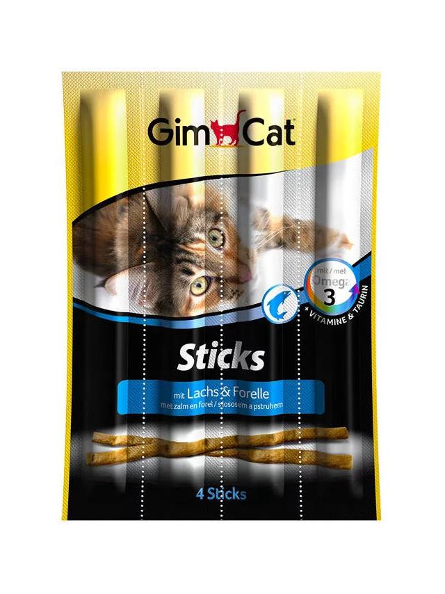 GIMCAT Sticks kabanosy z łososiem i pstrągiem dla kotów 4szt