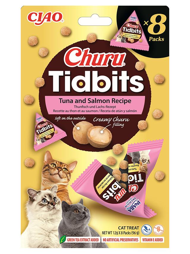 INABA Cat Churu Tidbits - tuńczyk i łosoś 8x12g