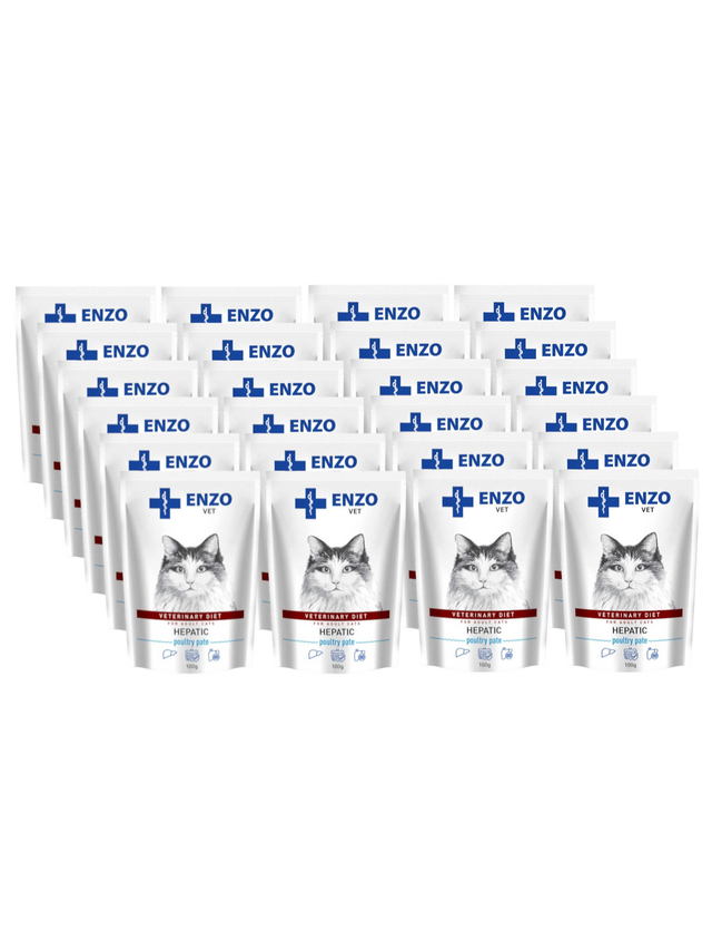 ENZO VET Hepatic drób-pasztet dla kotów 24x100g