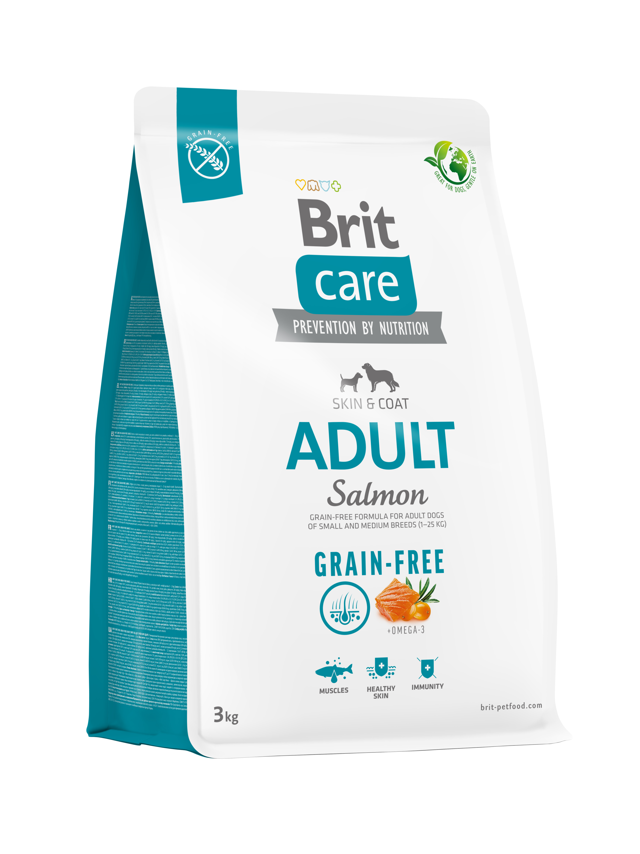 BRIT CARE Grain-free Adult Salmon 3kg / Opakowanie uszkodzone (8251) !!!