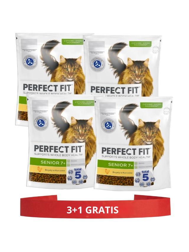 PERFECT FIT (Senior 7+) 4x750g Bogaty w kurczaka - sucha karma dla kota starszego